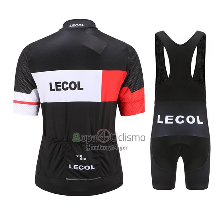 Le Col Ropa Ciclismo Culotte Corto 2021 Hombre Mangas Cortas Negro Blanco Rojo